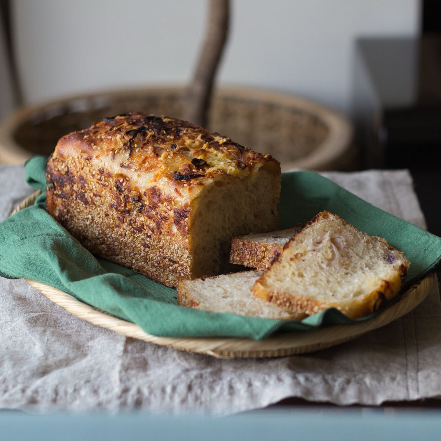 Gruyere and caramelised onion loaf