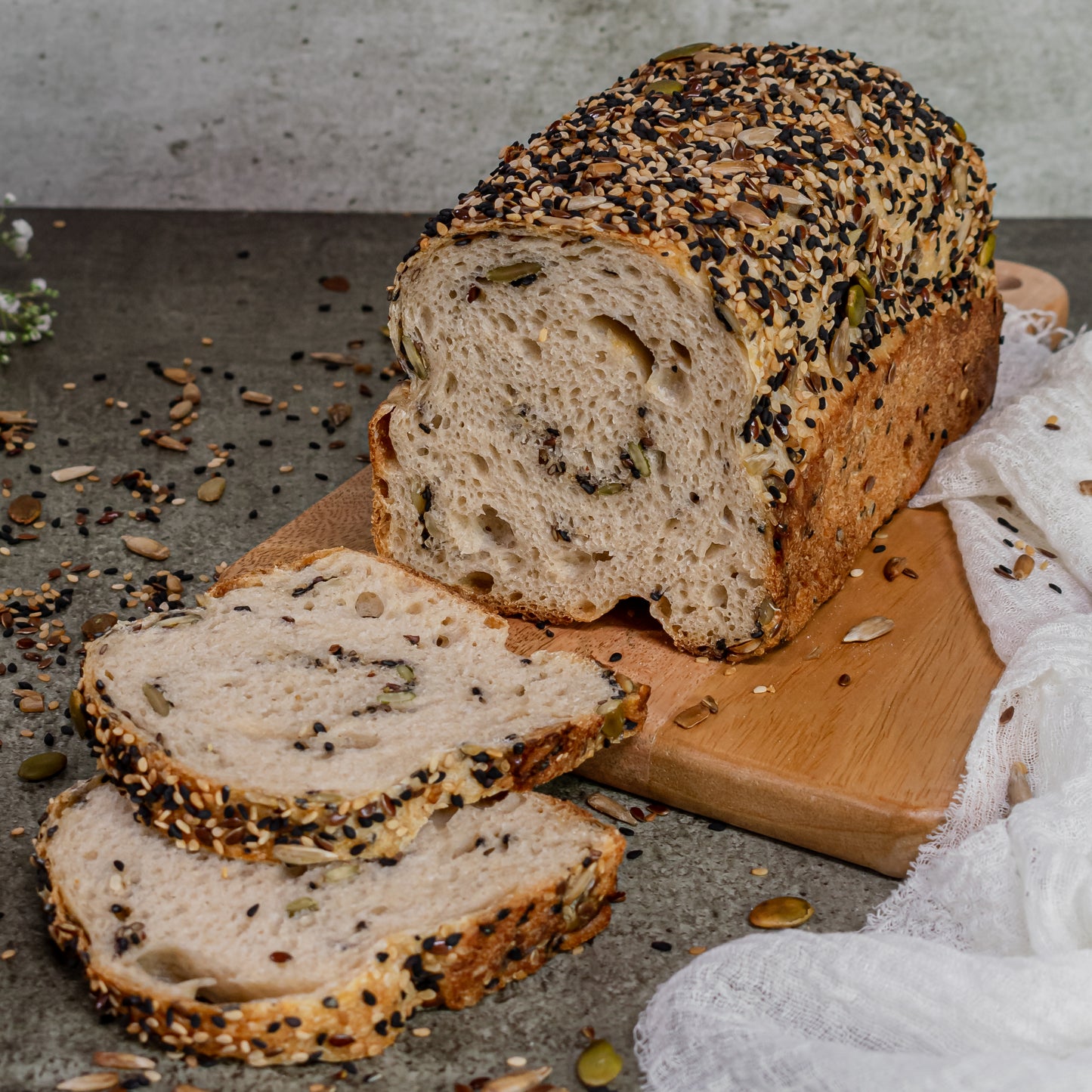 Seeded sandwich loaf