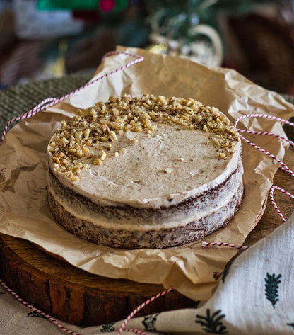 Sourdough carrot walnut cake with frosting