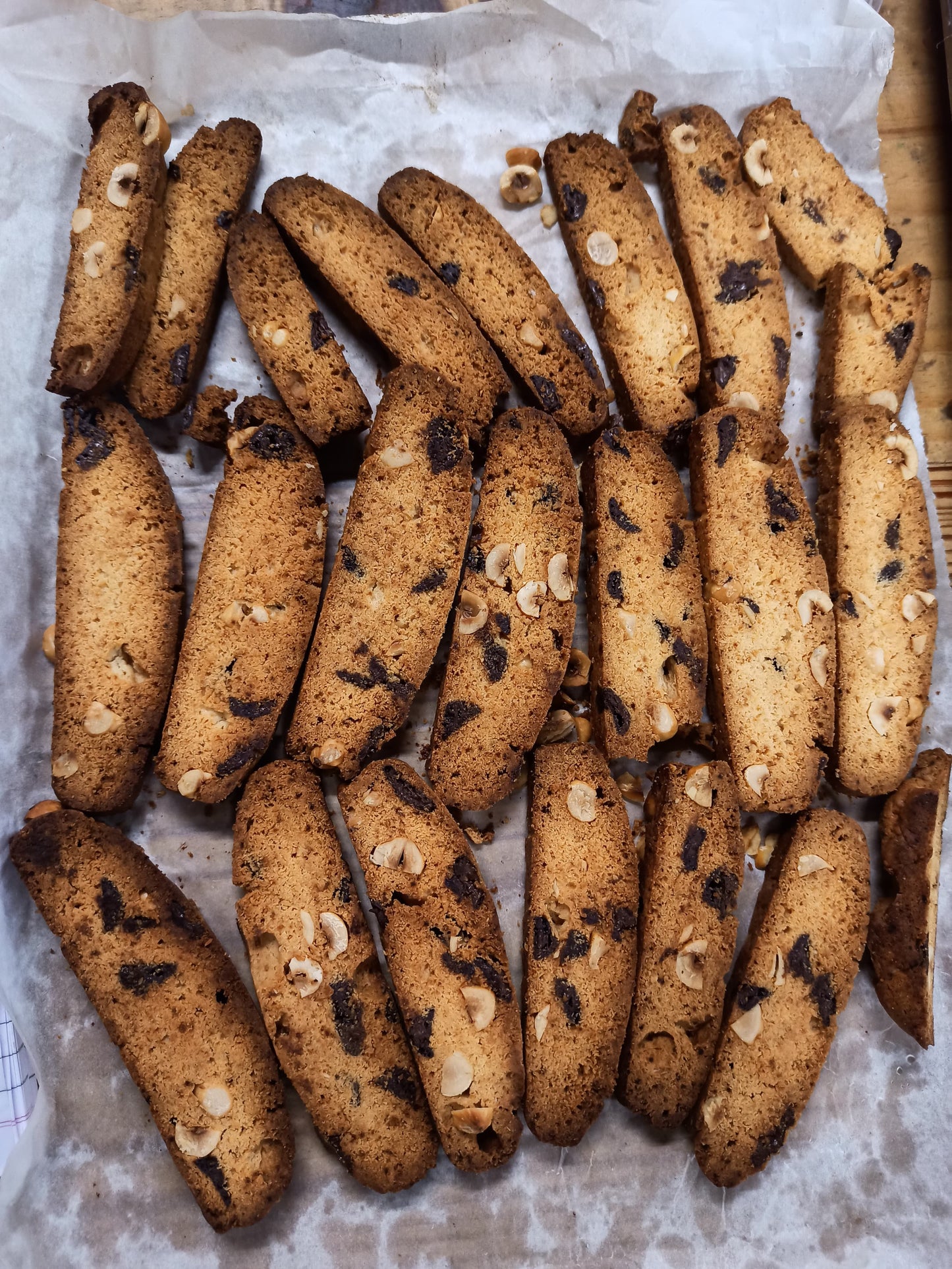 Sourdough dark chocolate & hazelnut biscotti